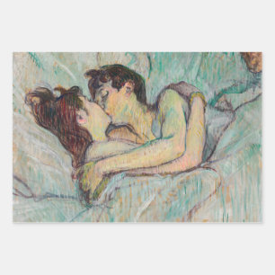 Feuille De Papier Cadeau Toulouse-Lautrec - En Lit, Baiser