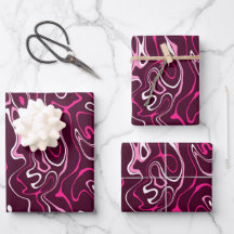 Tourbillons abstraits damas rose chaud motif frais