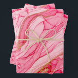 Feuille De Papier Cadeau Tourbillons Marbrés Rose Or<br><div class="desc">Teintes uniques et audacieuses de rose accentuées d'or,  ces feuilles de papier d'emballage à motif tourbillon marbré sont idéales pour l'emballage de cadeaux et également pour le scrapbooking.</div>