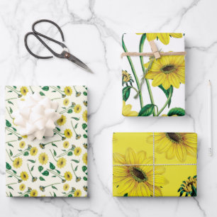 Feuille De Papier Cadeau Tournesol aquarelle