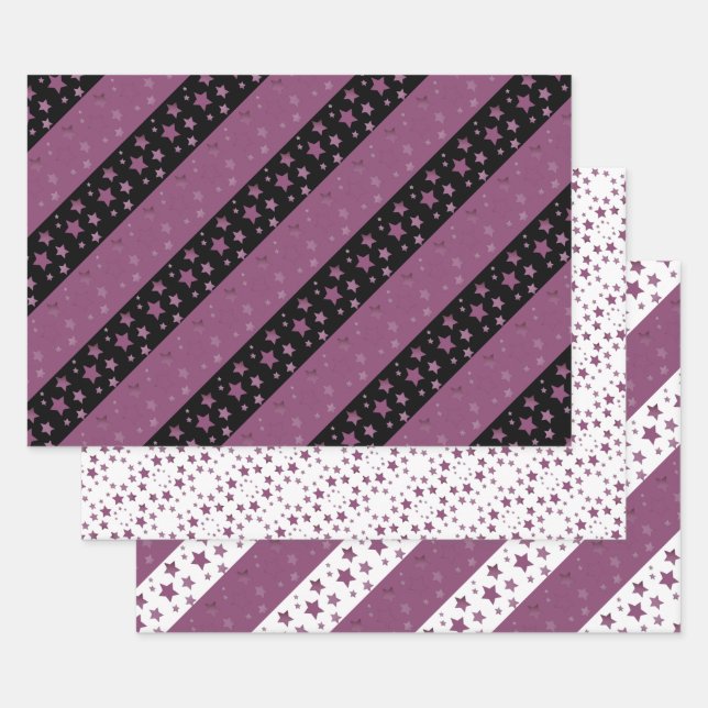 Feuille De Papier Cadeau Toutes les occasions Plum Star Imprimer Enveloppe  (Lot)
