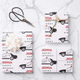 Feuille De Papier Cadeau Toy Police Car Custom