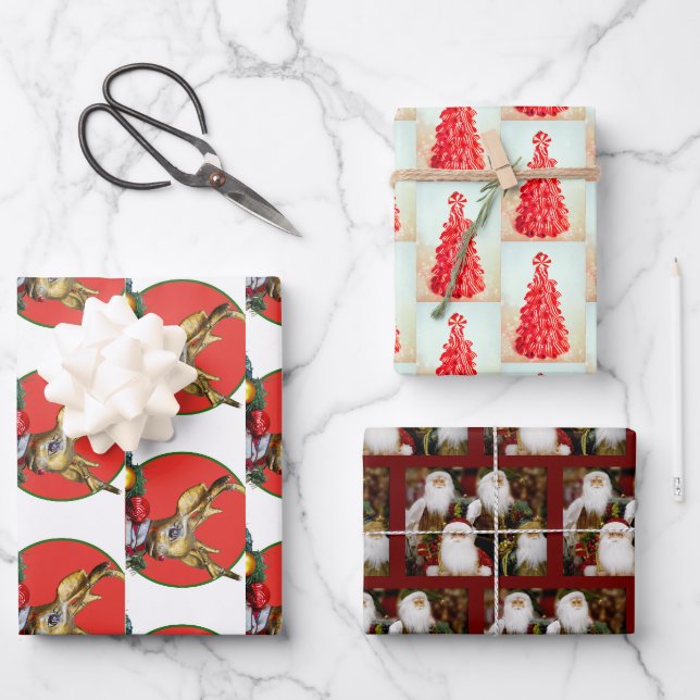 Feuille De Papier Cadeau Traditions de Noël (Recto)