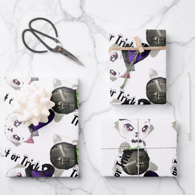 Feuille De Papier Cadeau Treat or Trick,  (Recto)