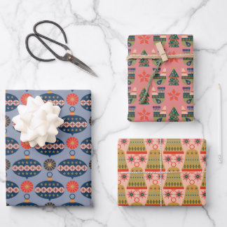 Feuille De Papier Cadeau Très Joyeux Motifs de Noël