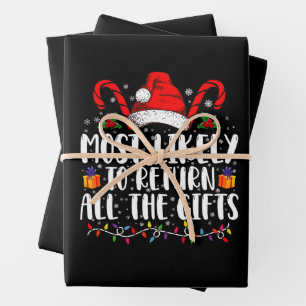 Feuille De Papier Cadeau Très Probable De Retourner Tous Les Cadeaux Noël