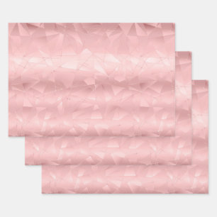 Feuille De Papier Cadeau Triangle géométrique rose glamour tendance élégant