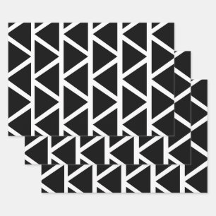 Feuille De Papier Cadeau Triangles noirs
