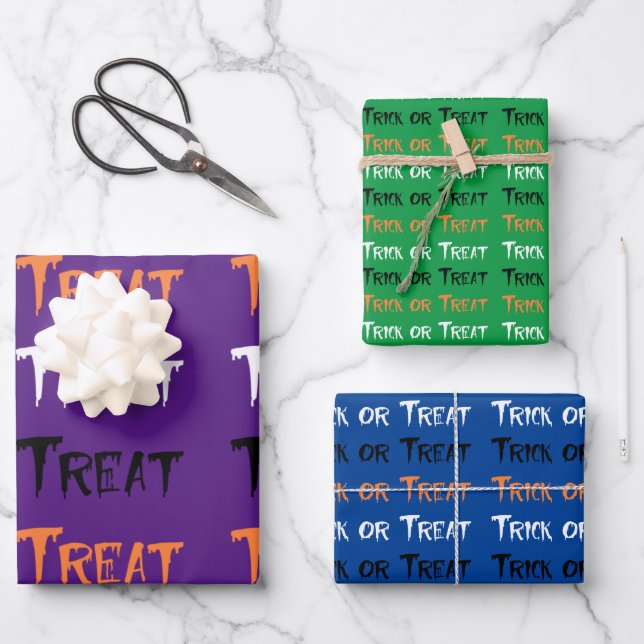 Feuille De Papier Cadeau Trick Or Treat (Recto)