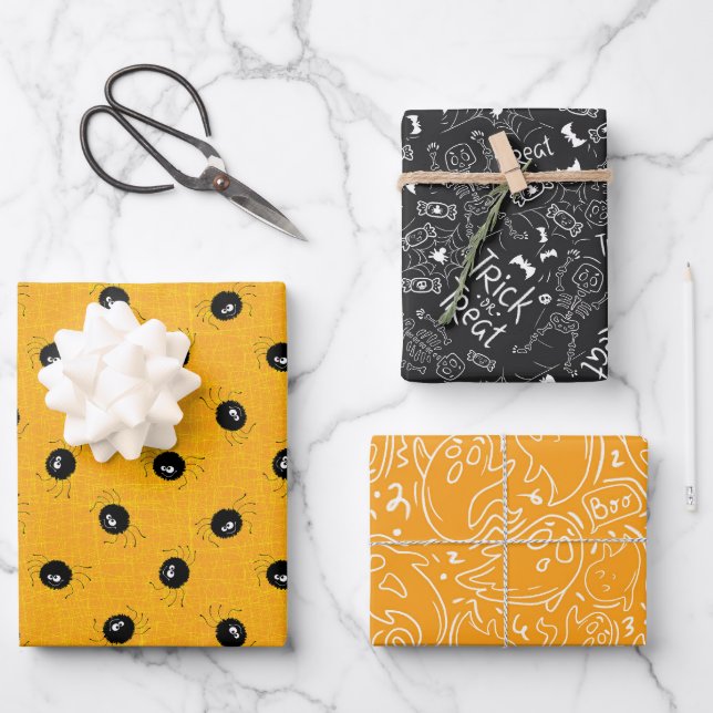 Feuille De Papier Cadeau Tricoter ou traiter (Recto)