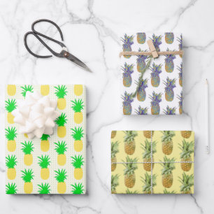 Feuille De Papier Cadeau Trio d'art de la pop ananas