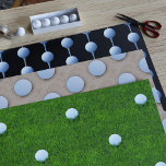 Feuille De Papier Cadeau Trio de Golf Ball Designs pour golfeurs<br><div class="desc">Les couilles ! Beaucoup de balles de golf,  certaines sur l'herbe verte,  d'autres sur un tee et d'autres coincées dans le sable. Parfait pour les amateurs de golf !</div>