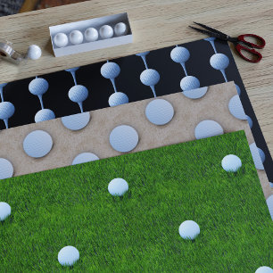 Feuille De Papier Cadeau Trio de Golf Ball Designs pour golfeurs