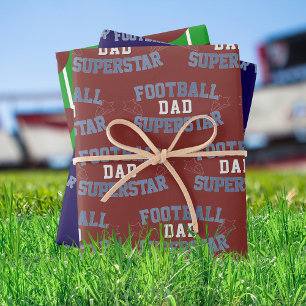 Feuille De Papier Cadeau Trio Football Papa Superstar Envelopper des feuill