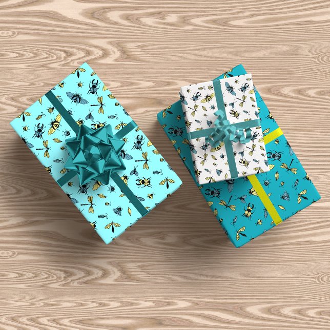 Feuille De Papier Cadeau Trio Motif d'insectes (Créateur téléchargé)
