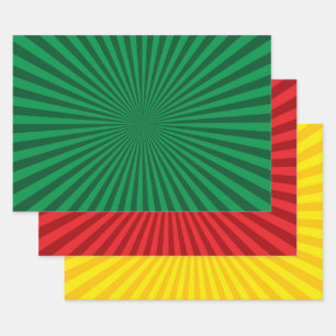 Feuille De Papier Cadeau Trio Motif Sunburst dynamique