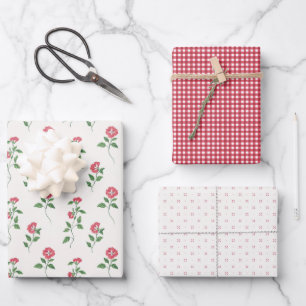 Feuille De Papier Cadeau Trio Pique-Nique Rosé 3