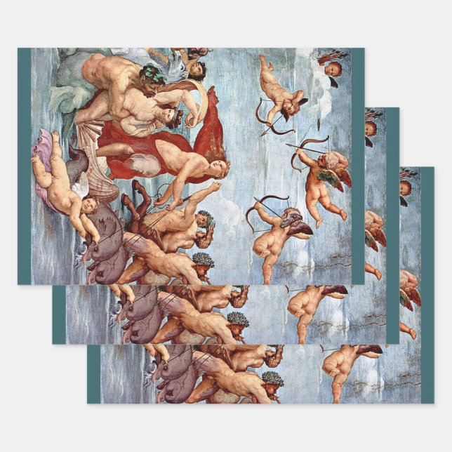 Feuille De Papier Cadeau Triumphe de Galatée par Raphael Sanzio (Lot)