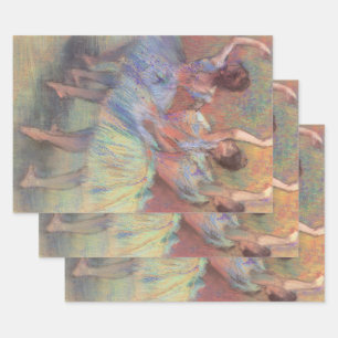 Feuille De Papier Cadeau Trois Danseuses d'Edgar Degas, Art de ballet vinta
