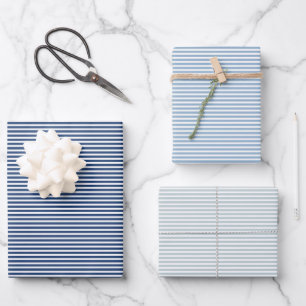 Feuille De Papier Cadeau Trois nuances de Bleu
