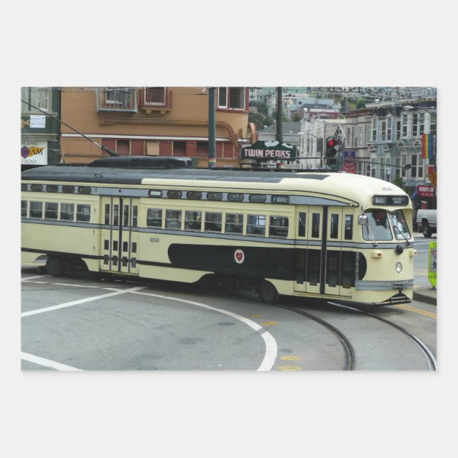Feuille De Papier Cadeau Trolley de San Francisco (Devant)