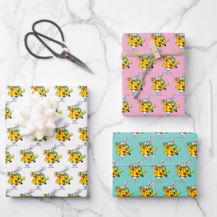 Feuille De Papier Cadeau Trompettiste de la Cour du Lapin Blanc Alice au Pa