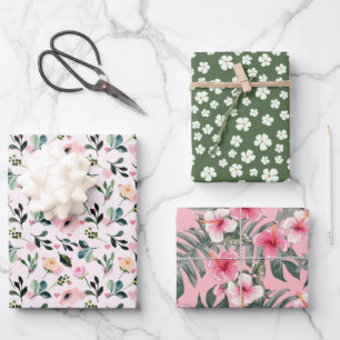Feuille De Papier Cadeau Tropical Blush Botanique 3