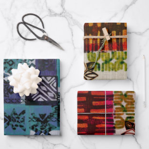 Feuille De Papier Cadeau Tropical vintage des années 60 enveloppement de ti