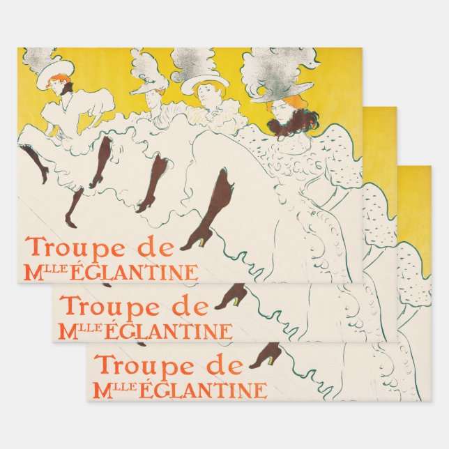Feuille De Papier Cadeau Troupe de Mademoiselle Eglantine, Toulouse Lautrec (Lot)