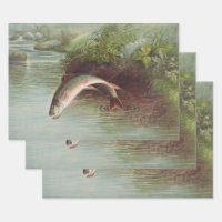 Truite de ruisseau Leaping par S.A. Kilbourne Pois