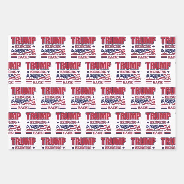 Feuille De Papier Cadeau Trump 2020 - Ramener l'Amérique (Devant)