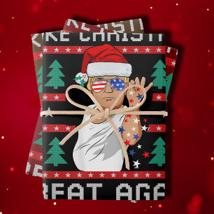 Feuille De Papier Cadeau Trump 2024, c'est amusant, de rendre à Noël sa gra