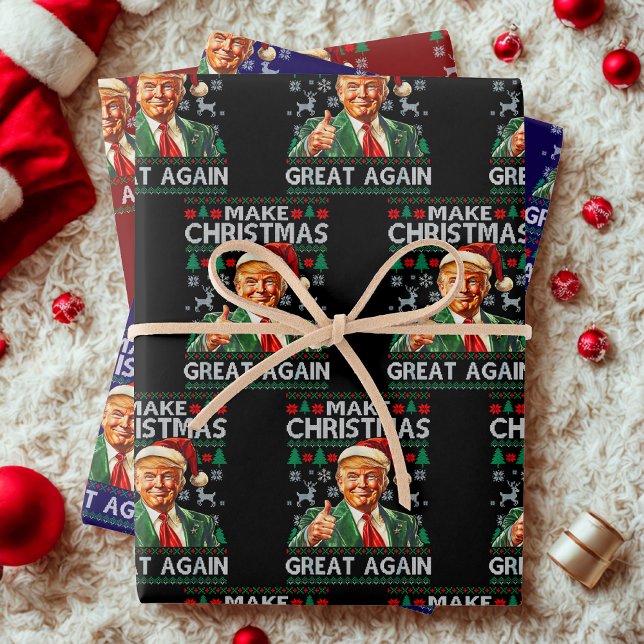 Feuille De Papier Cadeau Trump Christmas Gift, Make Christmas Great Again (Créateur téléchargé)