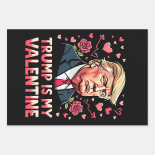 Feuille De Papier Cadeau Trump est ma Saint-Valentin Maga pour l'investitur