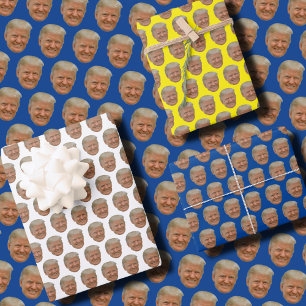 Feuille De Papier Cadeau Trump face drôle