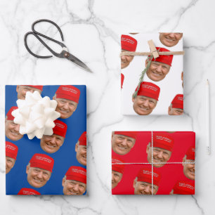 Feuille De Papier Cadeau TRUMP MAGA Noël