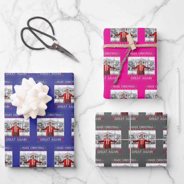 Feuille De Papier Cadeau Trump Noël (Recto)