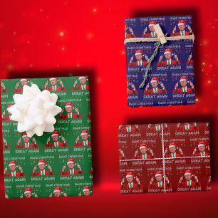 Feuille De Papier Cadeau Trump Santa Hat Trump redonne sa grandeur à Noël