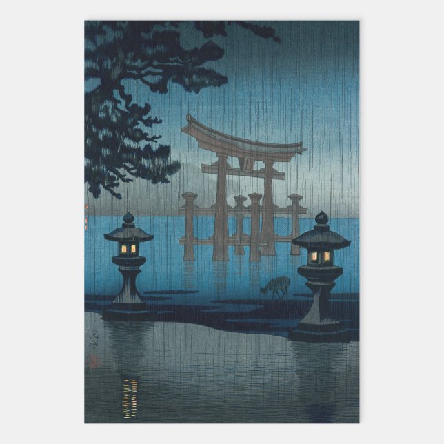 Feuille De Papier Cadeau Tsuchiya Koitsu - Miyajima dans la pluie (Créateur téléchargé)
