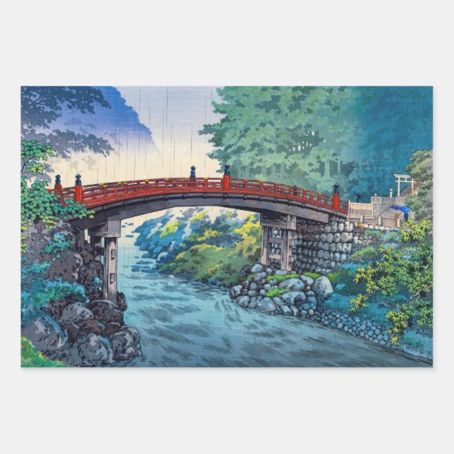 Feuille De Papier Cadeau Tsuchiya Koitsu - Pont sacré à Nikko (Devant)