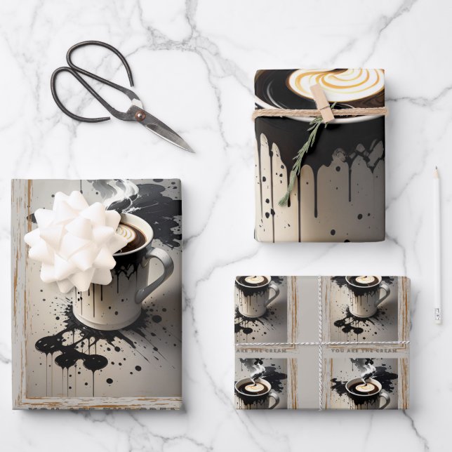 Feuille De Papier Cadeau Tu es la crème dans mon café (Recto)