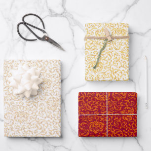 Feuille De Papier Cadeau Tudor Damask Renaissance
