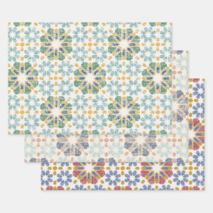 Feuille De Papier Cadeau Tuile marocaine - 3 couleurs