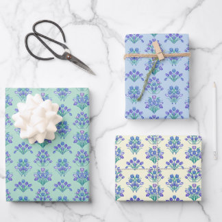 Feuille De Papier Cadeau Tulipes violettes aquarelles