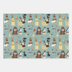 Feuille De Papier Cadeau turqouise backgrogs dogs
