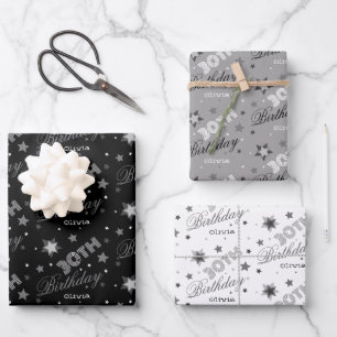 Feuille De Papier Cadeau Typographie personnalisée pour les 30 ans