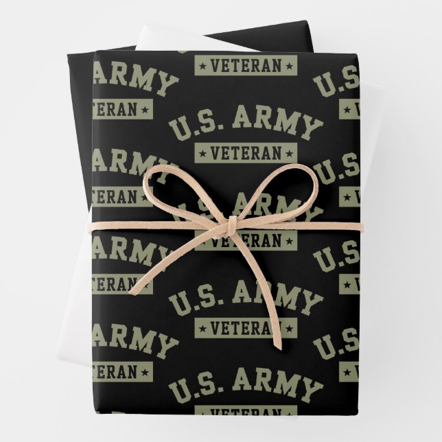Feuille De Papier Cadeau U.S. Army Veteran Veterans America American Flag (En situation)