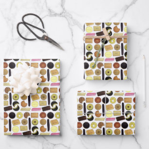 Feuille De Papier Cadeau UK British Biscuits Shortbread Rich Tea Digestives