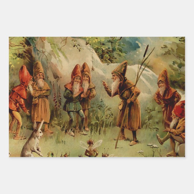 Feuille De Papier Cadeau « Un Conseil de Gnomes » par E S Hardy (Devant 2)