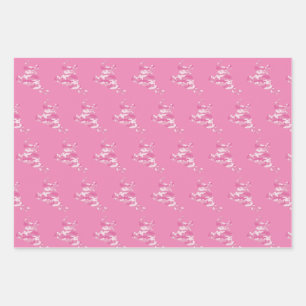 Feuille De Papier Cadeau Un Snowboardeur Cool en Camouflage rose